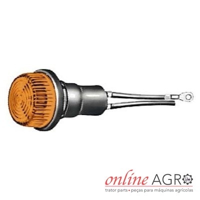 Luz indicadora laranja para máquina agrícola com cabo e terminal