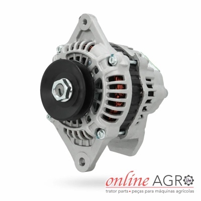 Alternador automóvel metálico com bobinagem de cobre e roda dentada preta