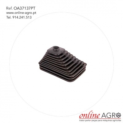 Peça preta escalonada com texto de referência e contacto da online AGRO