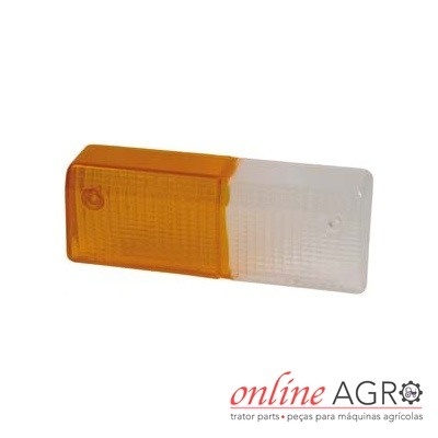 Lanterna de vidro laranja e branca para máquina agrícola