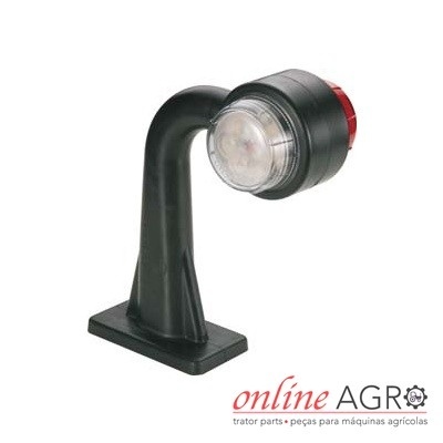 Luz traseira para maquinaria agrícola preta com lente transparente e vermelha