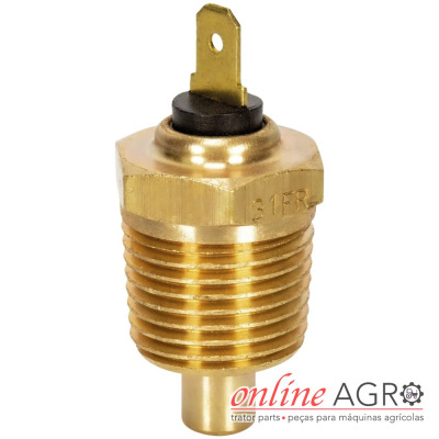 Sensor metálico dourado com rosca e contacto elétrico