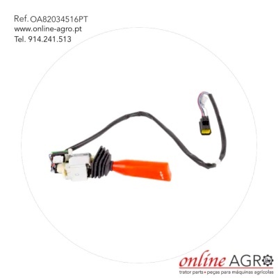 Componente elétrico para máquina agrícola com alavanca laranja e cabo preto