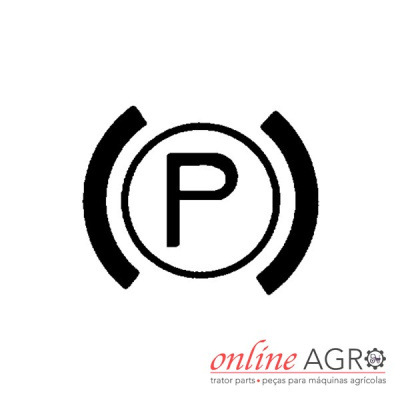 Símbolo de aviso de travão de estacionamento com texto online AGRO