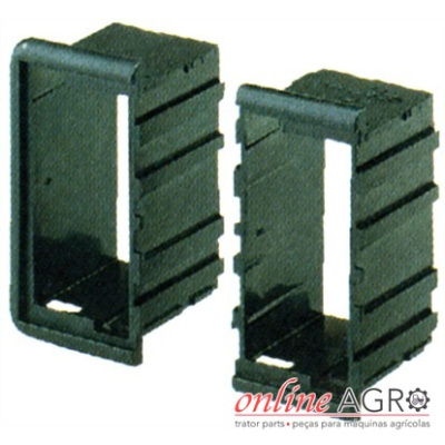 Suportes retangulares pretos com ranhuras laterais