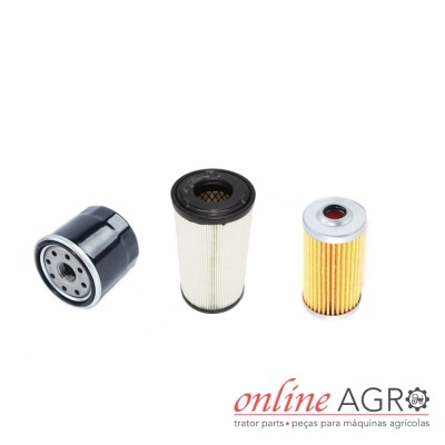 Filtros para máquinas agrícolas variados em fundo branco com logótipo online AGRO