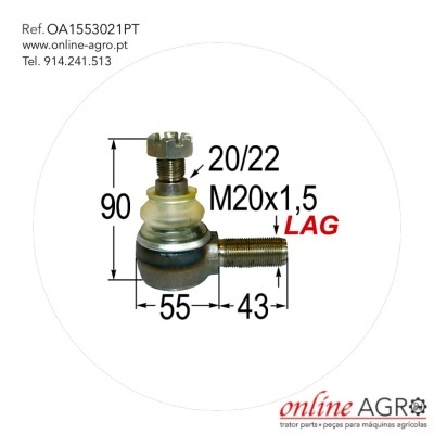 Peça metálica com parafuso e medidas, referência e contacto