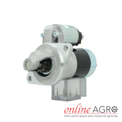 Motor de arranque metálico com engrenagem e suporte plástico transparente