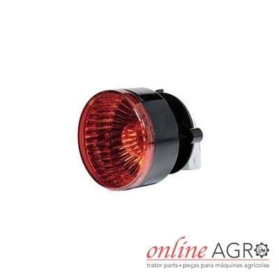 Luz traseira redonda vermelha para maquinaria agrícola com corpo preto