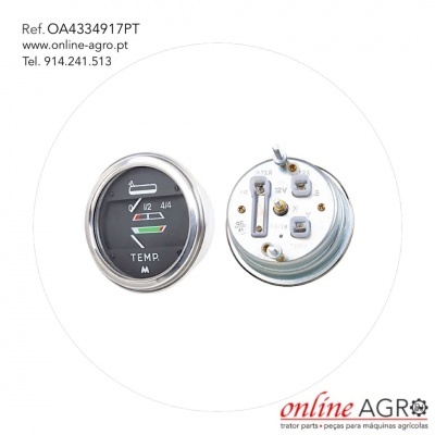 Mostradores circulares analógicos para máquinas agrícolas com escala de temperatura e conectores traseiros