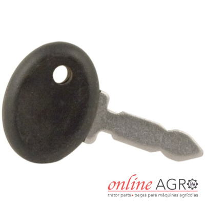 Chave metálica com cabeça preta oval para máquinas agrícolas