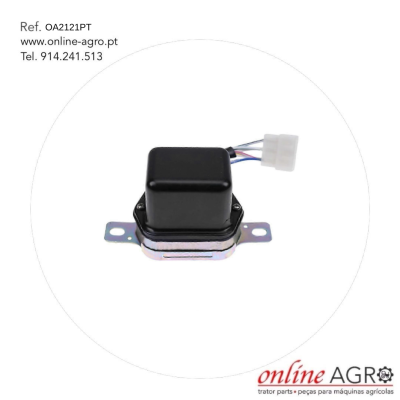 Peça eletrónica preta com base metálica prateada e fios coloridos com conector branco