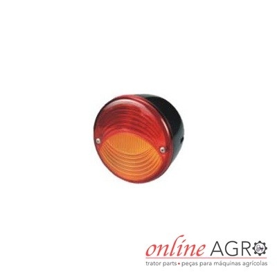 Luz traseira redonda vermelha e laranja para maquinaria agrícola