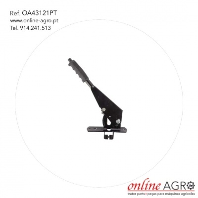 Alavanca de embraiagem preta com pega em borracha sobre fundo branco com texto e logótipo online AGR