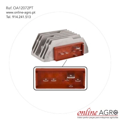 Regulador eletrónico de tensão cinza com conector laranja para máquinas agrícolas