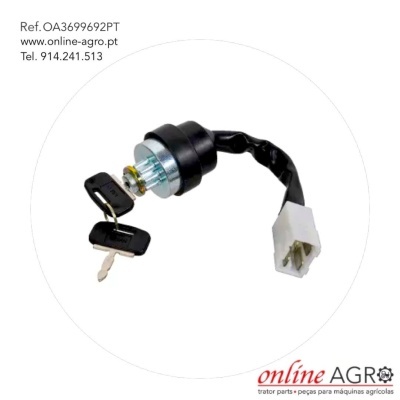 Ignição elétrica com chave e cabo com conector branco