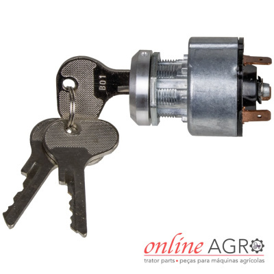 Cilindro de ignição metálico com chaves e logótipo online AGRO