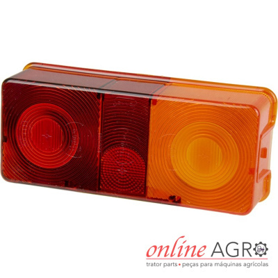 Peça traseira de farol vermelho e laranja para máquina agrícola