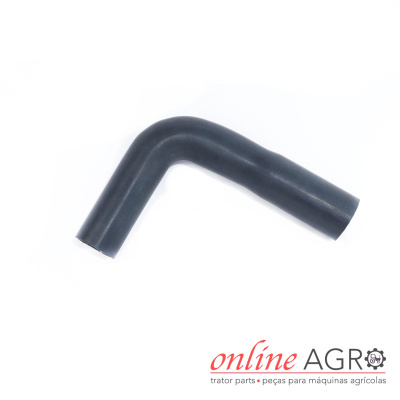 Tubo de borracha preto com curvatura em L e logotipo online AGR