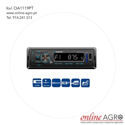 Rádio automóvel Blaupunkt preto com visor digital e entrada USB