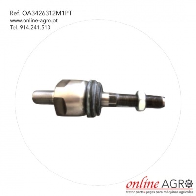 Peça metálica com roscas e anel de borracha, texto e logotipo online AGRO