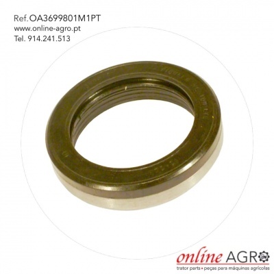 Anel metálico dourado e prateado com referência e contactos da loja online AGRO