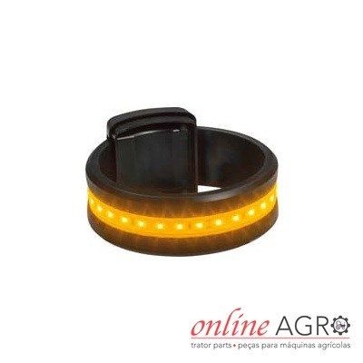 anel de plástico preto com luzes LED amarelas e logotipo online AGRO
