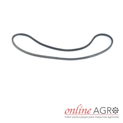 Correia dentada preta sobre fundo branco com logotipo online AGRO