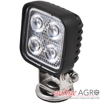 Luz quadrada LED com 4 círculos de luz e suporte metálico