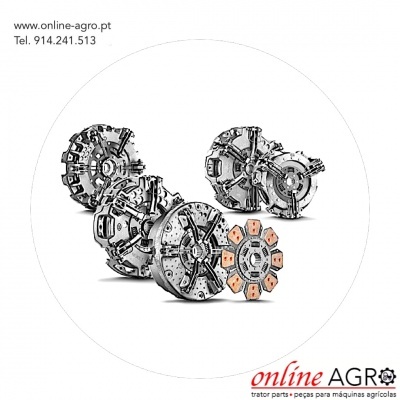 Peças metálicas redondas para máquinas agrícolas com texto e logo online agro