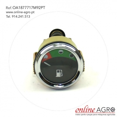 Medidor de combustível redondo com visor e borda metálica