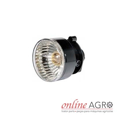 refletor redondo para máquinas agrícolas com corpo preto e lente transparente