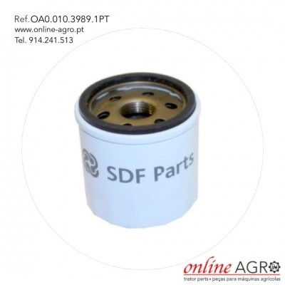 Filtro de combustível branco cilíndrico com texto SDF Parts