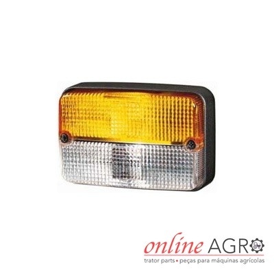 Luz rectangular amarela e transparente para máquinas agrícolas