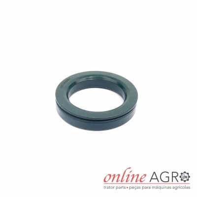 Anel de vedação circular verde escuro em fundo branco com logo online AGRO