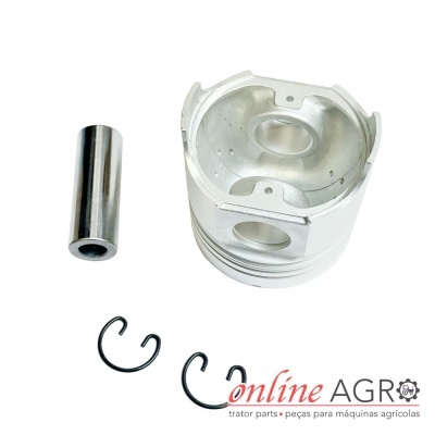 Conjunto de peças de motor com pistão e anéis de retenção