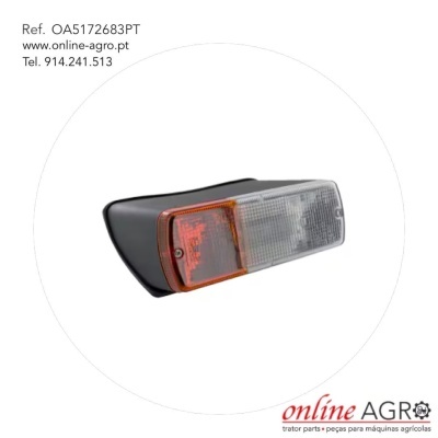 Luz de sinalização para máquina agrícola com lentes laranja e transparente