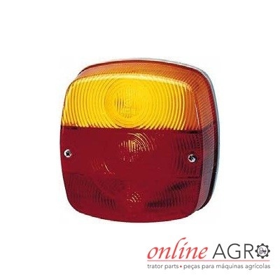 Luz traseira quadrada amarela e vermelha para máquina agrícola com logótipo online AGRO