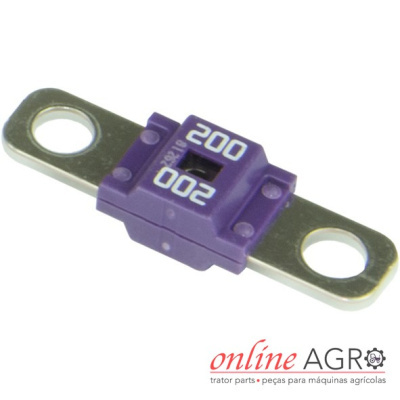 Fusível manual roxo com suporte metálico prateado e texto branco