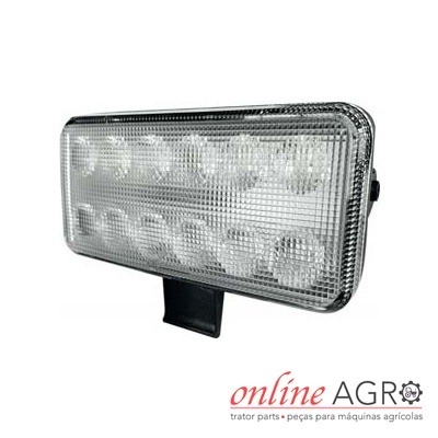 Farol retangular com LED e lente transparente texturizada