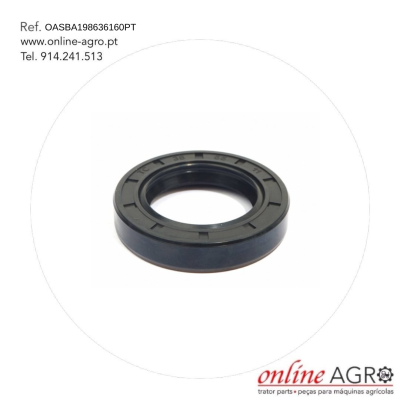 Selo de vedação negro circular com texto e logo online AGRO