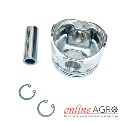 Conjunto de pistão metálico com anéis de segurança e pino