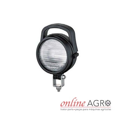 Luz redonda para máquinas agrícolas com suporte metálico