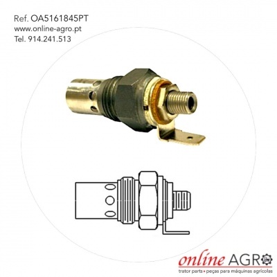 Componente metálico industrial com parafuso e desenho técnico sobre fundo branco