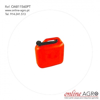 Recipiente de combustível vermelho em plástico com tampa preta