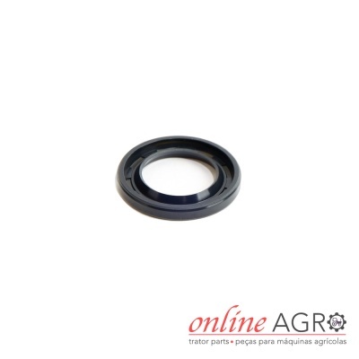 Peça circular preta sobre fundo branco com logo Online Agro no canto