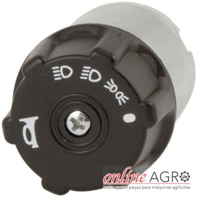Botão rotativo para controlo de luzes com símbolos de faróis.