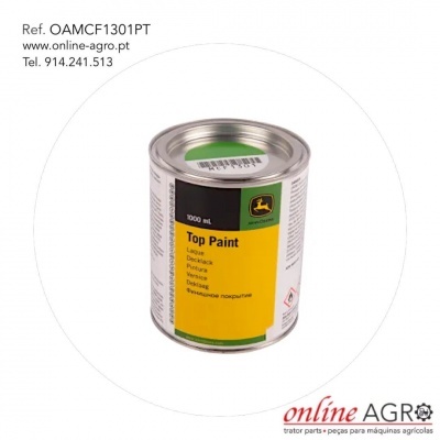 Lata de tinta Top Paint 1000 ml com rótulo amarelo da John Deere