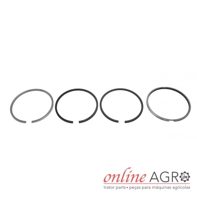 Quatro anéis metálicos para motor sobre fundo branco com logotipo online AGRO