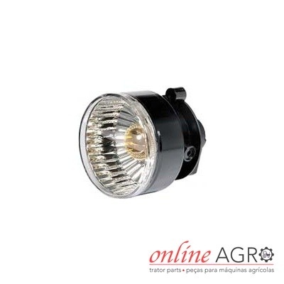 Luz redonda para maquinaria agrícola com lente transparente e corpo preto